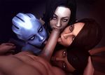  3d alien animated asari erection fellatio female group group_sex human liara_t'soni licking male mammal mass_effect nude oral oral_sex penis sex straight thingrei tongue tongue_out 