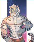  2018 anthro biceps drakonika123 feline fur male mammal muscular muscular_male pantherine solo tiger 
