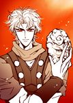  bad_id bad_pixiv_id clamp_(style) dio_brando jojo_no_kimyou_na_bouken male_focus parody pmushroom red_eyes solo spot_color stone_mask_(jojo) style_parody vampire 