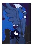  anthro anthrofied blue_hair breasts butt crown cutie_mark equine female friendship_is_magic hair horn mammal my_little_pony nude presenting princess princess_luna_(mlp) royalty solo winged_unicorn wings 