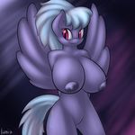  anthro anthrofied arms_behind_back big_breasts breasts cloud_chaser_(mlp) cloudchaser_(mlp) equine female friendship_is_magic fur hair hands_behind_back horse lamiaaaa light_blue_hair mammal my_little_pony pegasus pink_eyes pony purple_fur purple_nipples solo two_tone_hair white_hair wings 