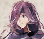  black_headband blue_eyes closed_mouth faris_scherwiz final_fantasy final_fantasy_v hair_over_one_eye headband kawasumi_(pixiv326156) long_hair purple_hair smile solo upper_body 