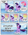  blue_eyes butt comic english_text equine female feral fluttershy_(mlp) friendship_is_magic hair horn horse ice mammal my_little_pony open_mouth parody pink_hair pinkie_pie_(mlp) pony purple_eyes purple_hair speech_bubbles suggestive teeth text the_simpsons tongue twilight_sparkle_(mlp) unicorn 