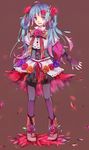  bad_id bad_pixiv_id blue_hair corset flower hair_flower hair_ornament hatsune_miku long_hair nicoma725 pantyhose skirt solo twintails vocaloid 