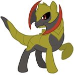  haxorus horse invalid_background little mammal my nintendo plain plain_background pok&#233;mon pok&eacute;mon ponification pony solo stuff video_games white_background 