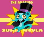  english_text feral hat littlest_pet_shop male mongoose pink_background plain_background solo sunil_nevla text 