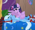  bdsm bed bondage bound cutie_mark equine female feral friendship_is_magic hi_res horn mammal my_little_pony night tickling trixie_(mlp) twilight_sparkle_(mlp) unicorn winged_unicorn wings 