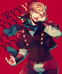  bad_id bad_pixiv_id blonde_hair blood blood_on_face dio_brando jojo_no_kimyou_na_bouken licking male_focus phantom_blood red_eyes solo takashi_(huzakenna) vampire 