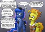  english_text equine female feral friendship_is_magic horn horse mammal my_little_pony pegasus pluckyninja pony princess_luna_(mlp) spitfire_(mlp) text timber_(artist) winged_unicorn wings wonderbolts_(mlp) 