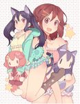  animal_ears black_hair bow brown_eyes brown_hair cat_ears cat_tail dots frills hair_ornament hairclip hirasawa_yui hood hoodie image_sample jacket k-on! kuzu_kow long_hair looking_at_viewer md5_mismatch multiple_girls nakano_azusa pixiv_sample short_hair smile socks star stuffed_toy tail twintails vest 