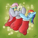  anus blue_eyes blush derpy_hooves_(mlp) equine female feral fluttershy_(mlp) friendship_is_magic fur grey_fur hair hi_res holidays horse mammal multi-colored_hair my_little_pony pink_hair pony pussy rainbow_dash_(mlp) rainbow_hair simple_background tasteful-clopper yellow_fur 