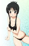  akiyama_mio bikini black_bikini black_eyes black_hair k-on! kesuida long_hair solo swimsuit 