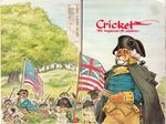  badger bear bennington_flag buttons canine cape continental_flag cover cricket cricket_(magazine) feline flag fox george_washington grass hat lagomorph lion magazine mammal map musket mustelid rabbit raccoon revolutionary_war sky sword tree union_jack wallace_tripp weapon wig wolf wraparound_cover 