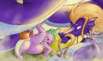  anal anal_penetration anus blonde_hair cub dovne dragon duo erection facial_hair friendship_is_magic gay hair lying male missionary_position mustache my_little_pony nude on_back one_eye_closed open_mouth penetration penis purple_body sex size_difference spike_(mlp) steven_magnet_(mlp) young 