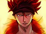  1boy eustass_captain_kid fur_jacket headband male male_focus one_piece red_eyes red_hair solo 