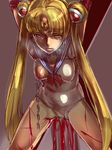  bdsm bishoujo_senshi_sailor_moon blonde_hair blood blue_eyes blue_sailor_collar bondage bound bow breasts chain dark dodai_shouji guro highres injury long_hair magical_girl nipple_piercing nipples piercing red_bow sailor_collar sailor_moon sailor_senshi_uniform small_breasts solo tears tiara torn_clothes tsukino_usagi twintails very_long_hair 