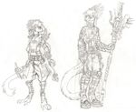  anthro armor augmentation bdsm bondage bound cyberpunk ermine eyewear feather female glasses grostenmeiers hair implants legwear long_hair male mammal mechanical mushroom mustelid paws polearm richter silvex staff steampunk stoat stockings weapon 