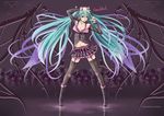  anho artist_name bad_id bad_pixiv_id belt boots bra copyright_name garter_straps green_eyes green_hair hatsune_miku honey_whip_(module) lace lace-trimmed_thighhighs long_hair navel project_diva_(series) project_diva_f skirt solo sweet_devil_(vocaloid) thighhighs twintails underwear very_long_hair vocaloid 