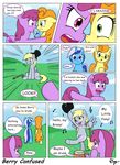  apple_cider berry_punch_(mlp) blonde_hair blue_eyes cane carrot_top_(mlp) colgate_(mlp) comic cutie_mark dancing derp derpy_hooves_(mlp) dialog english_text equine female feral friendship_is_magic green_eyes hair hat horn horse looney_tunes mammal michigan_j_frog musical_note my_little_pony open_mouth orange_hair outside parody pegasus pony text tikyotheenigma top_hat unicorn warner_brothers wings yellow_eyes 