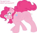  colored cutie_mark edit equine featureless_crotch female feral friendship_is_magic fur hair horse joey-darkmeat looking_at_viewer mammal my_little_pony open_mouth pink_fur pink_hair pinkie_pie_(mlp) plain_background pony solo suggestive 