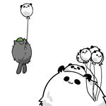  animal balloon cat chen chen_(cat) floating hat hong_meiling hong_meiling_(panda) jewelry no_humans seki_(red_shine) simple_background single_earring touhou 