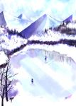  bad_id bad_pixiv_id cirno frozen ice lake landscape letty_whiterock mame_usagi multiple_girls reflection scenery snow touhou tree winter 