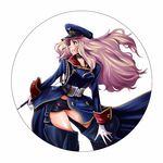  blonde_hair blue_eyes contrapposto cowboy_shot gloves long_hair long_sleeves looking_to_the_side macross macross_frontier sheryl_nome shimizukaeru simple_background sleeve_cuffs solo standing very_long_hair white_background white_gloves 