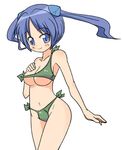  bikini blue_eyes blue_hair nemuro_nao original solo swimsuit twintails upside-down wardrobe_error 