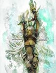  animal_ears armor breasts bunny_ears dark_skin final_fantasy final_fantasy_xii fingernails fran long_hair medium_breasts mos navel revealing_clothes solo viera white_hair 