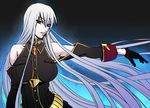  bare_shoulders breasts detached_sleeves gloves huge_breasts karee_oshou long_hair red_eyes selvaria_bles senjou_no_valkyria senjou_no_valkyria_1 silver_hair solo 