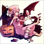  animal_ears barefoot candy character_doll dog_ears doll feet food hat izayoi_sakuya kemonomimi_mode pumpkin remilia_scarlet ribbon solo sunakumo touhou wings 