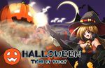  elbow_gloves gloves halloween hat jack-o'-lantern nanairo_souga original pumpkin solo trick_or_treat witch_hat 