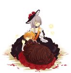  beatrice blonde_hair bug butterfly choker closed_eyes hime_cut insect kamiture long_hair multiple_girls pointing sash silver_hair sleeping umineko_no_naku_koro_ni virgilia 