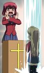  aisaka_taiga church cross kushieda_minori multiple_girls nagian o_x oretachi_hyoukin_zoku parody thighhighs toradora! water waterfall 