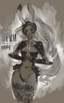  character_name copyright_name dark_skin final_fantasy final_fantasy_xii fran mos revealing_clothes solo traditional_media viera white_hair 