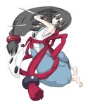  bad_id bad_pixiv_id barefoot disgaea full_body japanese_clothes long_hair low-tied_long_hair makai_senki_disgaea_2 simple_background solo tomato_(artist) white_background yukimaru 