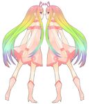  antennae dress hiratsuka_raichou kyouran_kazoku_nikki minami_(betty) multicolored_hair multiple_girls symmetry 