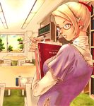  bad_id bad_pixiv_id blonde_hair book brown_eyes glasses nabeya_sakihana original solo 