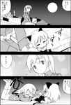  animal_ears blood chibi comic eila_ilmatar_juutilainen greyscale monochrome multiple_girls nosebleed pantyhose sanya_v_litvyak strike_witches translated upskirt wasu world_witches_series yuri 