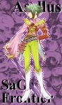  asellus_(saga_frontier) bad_id bad_pixiv_id boots character_name copyright_name flower green_hair hand_on_hip hidorin red_flower red_rose rose saga saga_frontier solo sword weapon 
