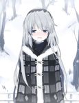  blue_eyes blush clannad coat crying crying_with_eyes_open kurot long_hair open_mouth sad sakagami_tomoyo silver_hair snow solo tears very_long_hair wavy_mouth 