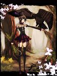  animal_on_arm bad_id bad_pixiv_id bird bird_on_arm blue_eyes brown_hair bug butterfly fantasy garter_belt gothic hat insect mizore_syrup original short_hair solo staff thighhighs top_hat 