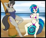  anthro anthrofied beach bedroom_eyes big_breasts black_hair blush breasts camel_toe cutie_mark duo equine eyewear female friendship_is_magic glasses hair half-closed_eyes horse kloudmutt looking_at_viewer mammal my_little_pony navel nipples nude octavia_(mlp) outside palm_tree pony purple_eyes pussy red_eyes seaside speaker standing sunglasses swimsuit two_tone_hair vinyl_scratch_(mlp) water 