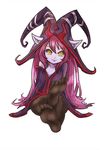  aa2233a crossed_legs feet hat league_of_legends looking_at_viewer lulu_(league_of_legends) pantyhose pointy_ears pov_feet purple_skin red_hair sitting soles solo wicked_lulu yellow_eyes 