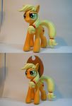  applejack_(mlp) blonde_hair cowboy_hat cutie_mark equine female feral freckles friendship_is_magic green_eyes hair hat hoikarnage horse mammal model my_little_pony pony real solo standing 