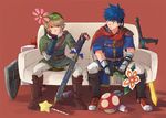  belt blonde_hair blue_eyes blue_hair cape capsule clock earrings fire_emblem fire_emblem:_souen_no_kiseki flower gloves hat headband ike jewelry link male_focus mario_(series) multiple_boys mushroom nikayu pointy_ears rod shield super_mario_bros. super_smash_bros. sword the_legend_of_zelda the_legend_of_zelda:_twilight_princess weapon 