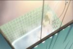  1girl animated animated_gif ass bathing blonde_hair breasts fairy_tail fairy_tail_houou_no_miko huge_breasts large_breasts long_hair lucy_heartfilia nude screencap shiny shiny_skin shower shower_scene tattoo water wet 