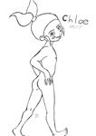  black_and_white blush butt chloe doodle female flat_chested from_behind harvest_moon human looking_at_viewer mammal monochrome nipples not_furry nude plain_background sketch smile solo talbotlynx tkitty video_games walking white_background young 