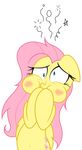  absurd_res alpha_channel blue_eyes blush covering_mouth covering_own_mouth doccobb equine female feral fluttershy_(mlp) friendship_is_magic hair hi_res horse mammal my_little_pony pink_hair plain_background pony sick solo transparent_background zutheskunk 