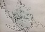  auserei breasts centaur cervine clothing cloven-hoof cloven_hooves deer equine female hooves human humanoid line-art line_art lounging mammal pencil polearm robes roman-attire sketch staff taur toga 